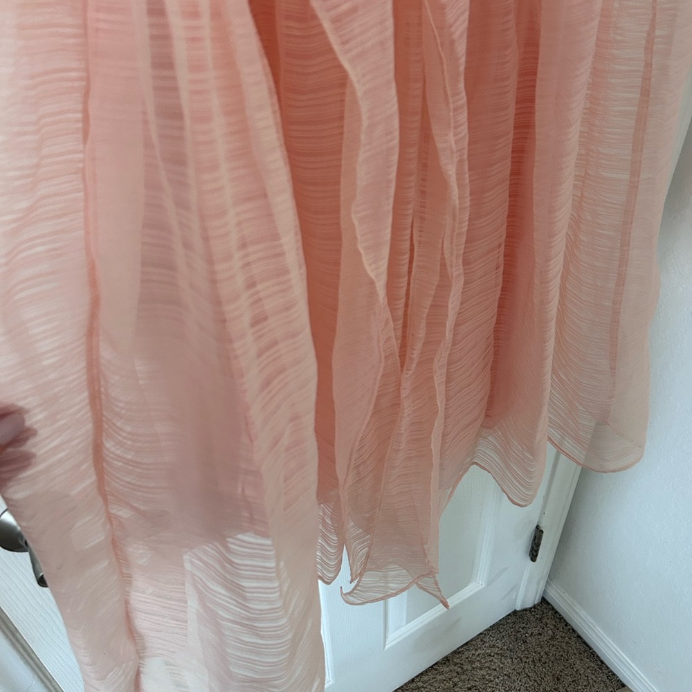 Free People Sheer Ruffled Midi Dress in Blush Pink - Picture 3 of 4